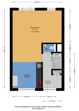 Floorplan - Pelikaanstraat 56, 9713 BX Groningen